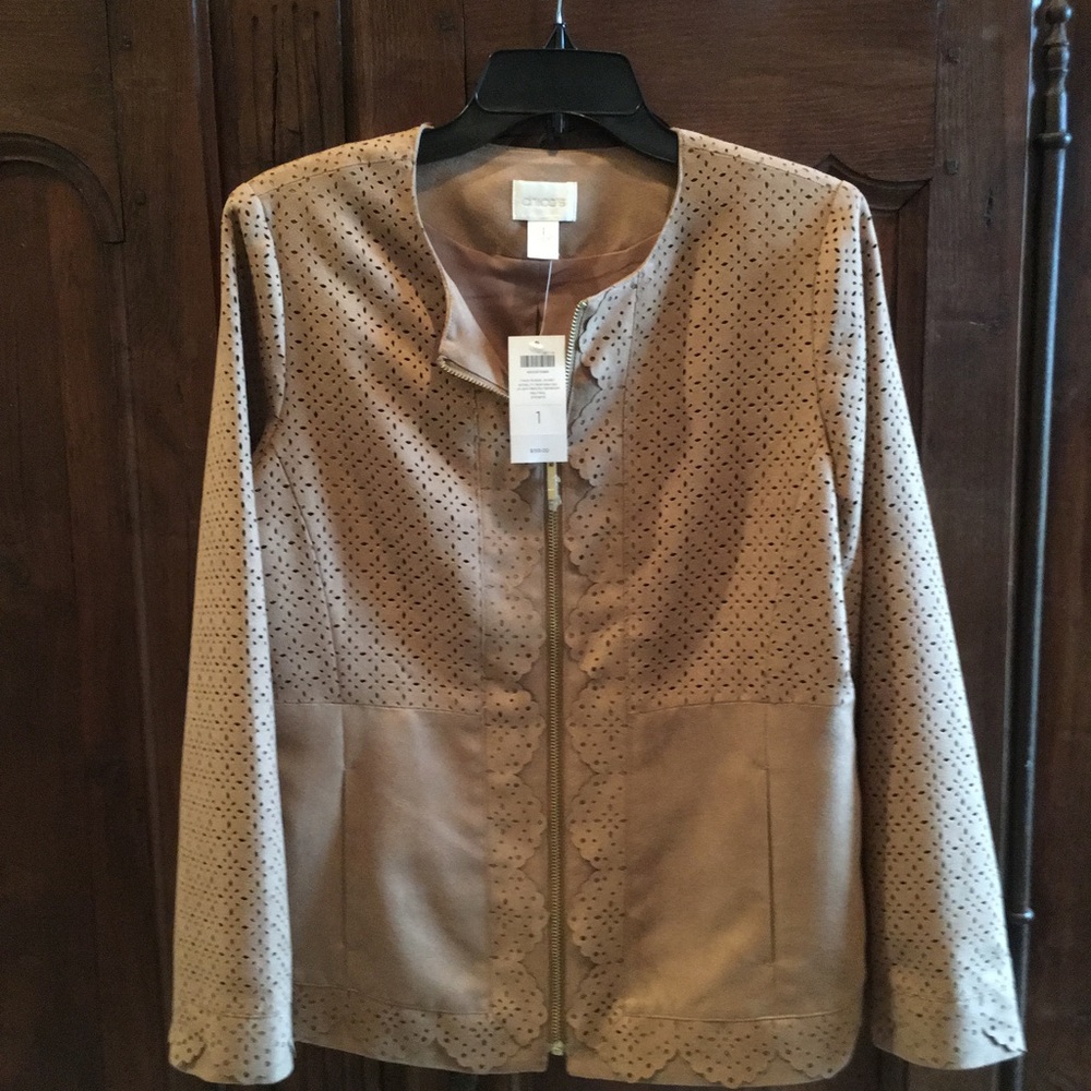 Chico's ultra suede cut out jacket.
